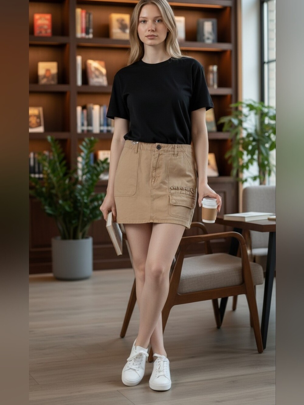 Hudson Jeans Tan Utility Mini Skirt, Sz 30, 16" Waist, 100% Cotton, EC